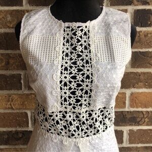 ASOS White Cotton Lace Sleeveless Dress